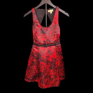 Vera Wang Princess Fit & Flare Mini Dress w/LACE Underlay